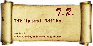 Tölgyesi Réka névjegykártya